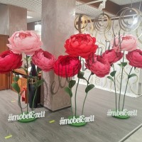 Аренда ростовых цветов из бумаги "Пионы красные"